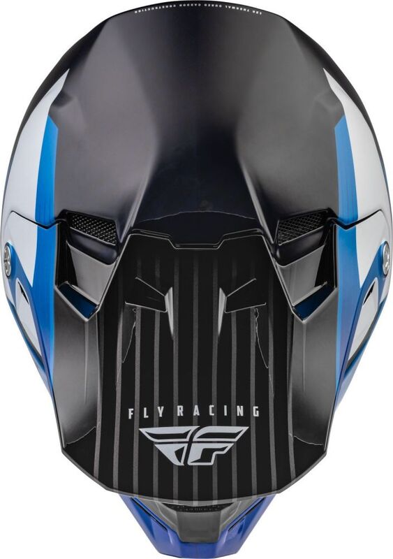 FLY RACING Formula Carbon Prime Helm - Blauw/Wit/Blauw Carbon - LG