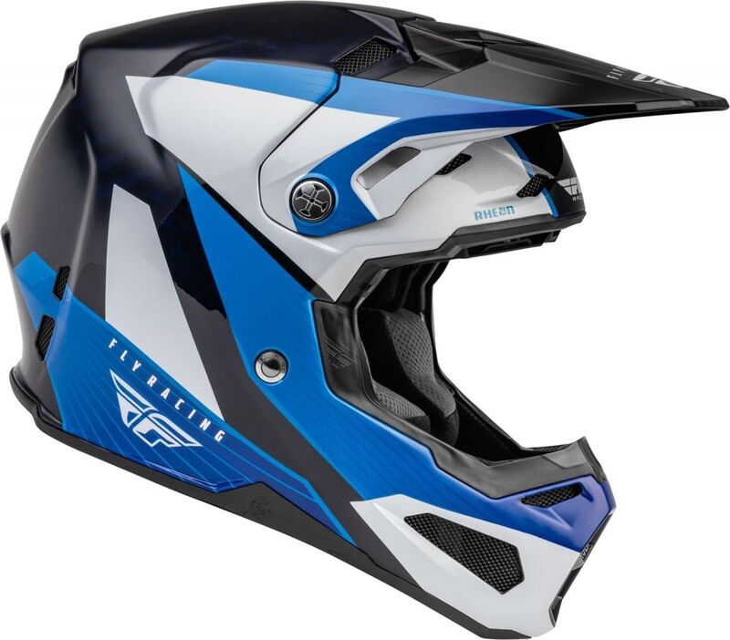 FLY RACING Formula Carbon Prime Helm - Blauw/Wit/Blauw Carbon - LG