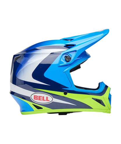BELL MX-9 Mips Helm - Jackal Gloss Blue/Hi-Viz Yellow