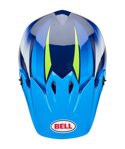 BELL MX-9 Mips Helm - Jackal Gloss Blue/Hi-Viz Yellow