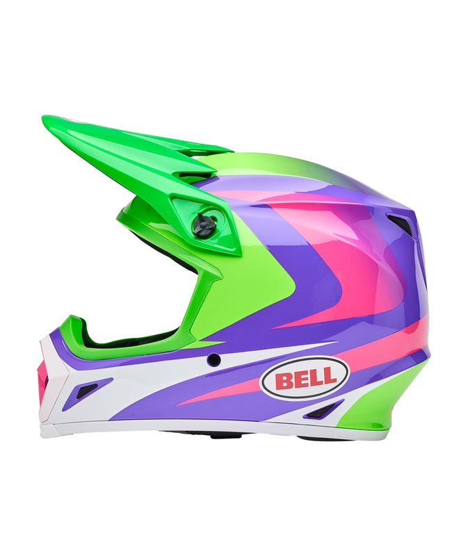 BELL MX-9 Mips Helm - Jackal Gloss Blue/Hi-Viz Yellow