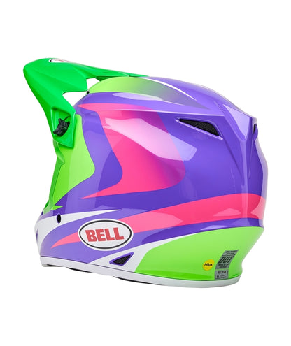 BELL MX-9 Mips Helm - Jackal Gloss Blue/Hi-Viz Yellow