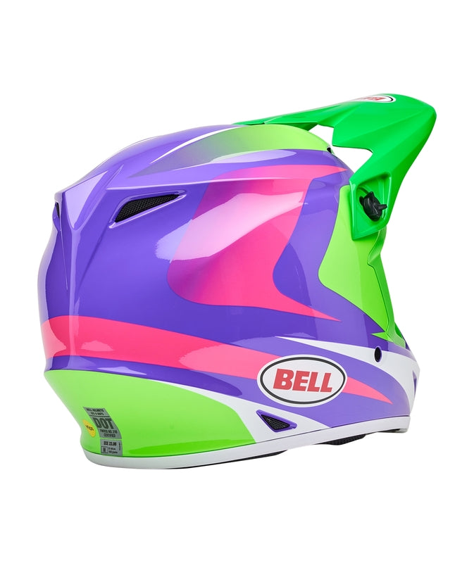 BELL MX-9 Mips Helm - Jackal Gloss Blue/Hi-Viz Yellow