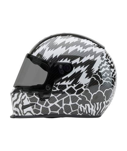 BELL Eliminator Carbon Helm - Deathspray Gloss Black/White/Black