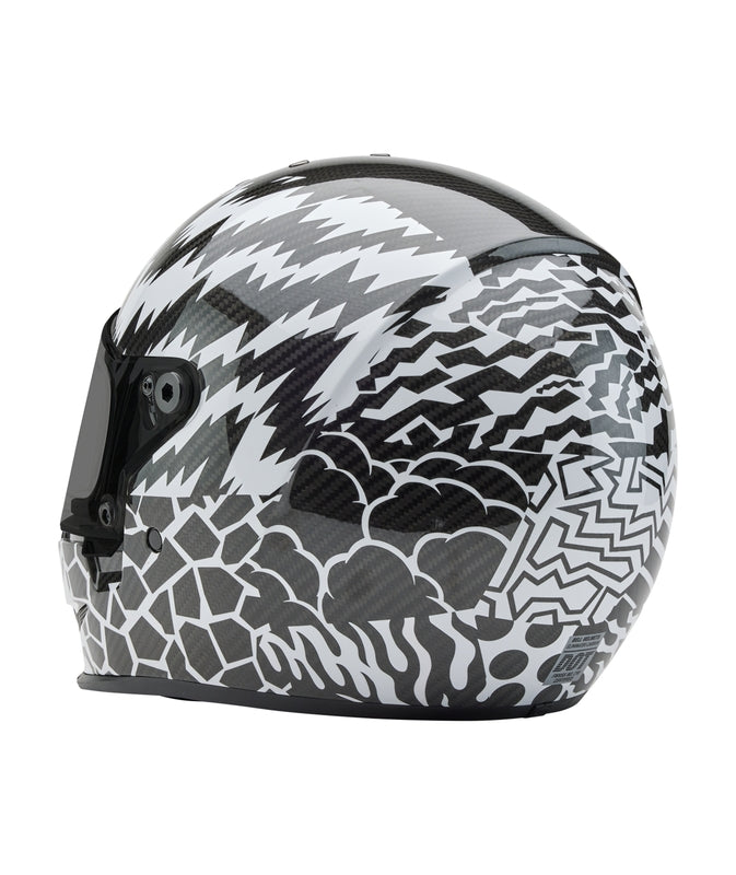 BELL Eliminator Carbon Helm - Deathspray Gloss Black/White/Black