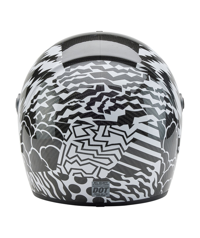 BELL Eliminator Carbon Helm - Deathspray Gloss Black/White/Black