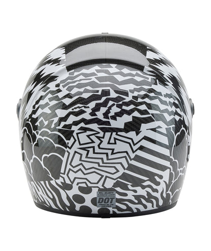 BELL Eliminator Carbon Helm - Deathspray Gloss Black/White/Black