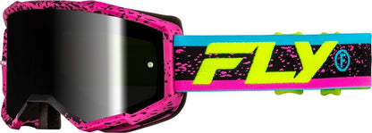 FLY RACING Zone Goggle Black/Grey - Red Mirror/Smoke Lens
