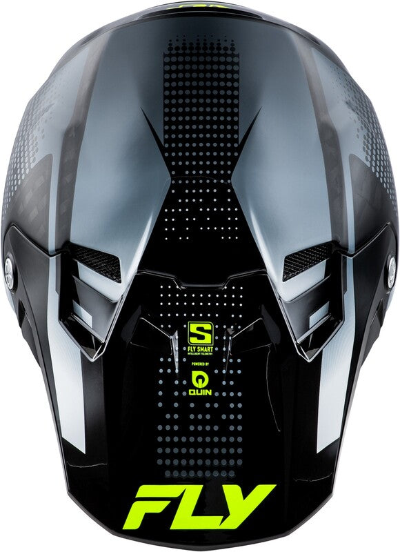 FLY RACING Formula S Carbon Protocol Helm - Black Carbon/Grijs/Neon geel
