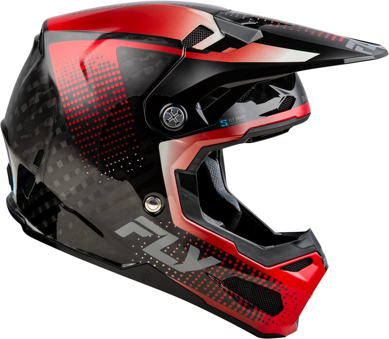 FLY RACING Formula S Carbon Protocol Helm - Black Carbon/Grijs/Neon geel