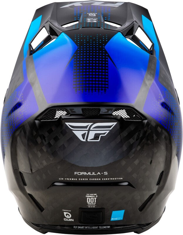 FLY RACING Formula S Carbon Protocol Helm - Black Carbon/Grijs/Neon geel