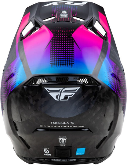FLY RACING Formula S Carbon Protocol Helm - Black Carbon/Grijs/Neon geel