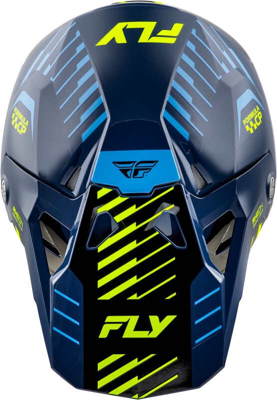 FLY RACING Formula CP Slice Helm - Navy/Neon geel/Wit