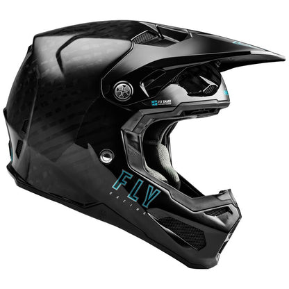 FLY RACING Formula S Carbon Solid Youth Kindermaat Helm - Zwart