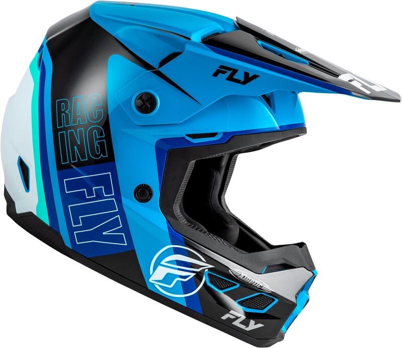 FLY RACING Kinetic Rally Helm - Blauw/Zwart/Wit