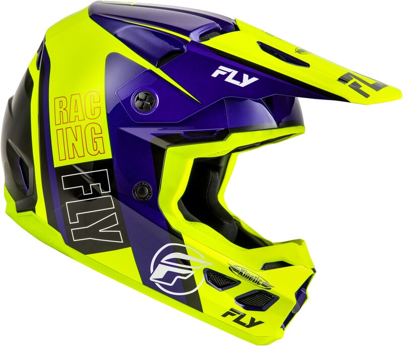 FLY RACING Kinetic Rally Helm - Blauw/Zwart/Wit
