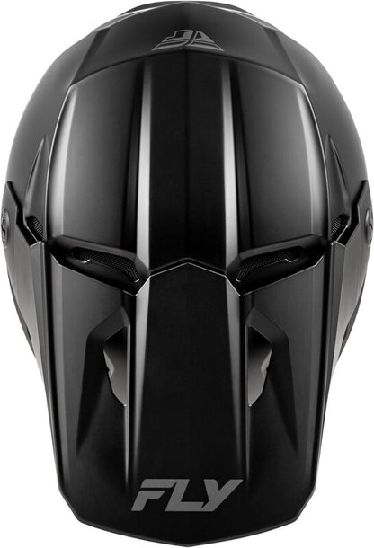 FLY RACING Kinetic Solid Youth Kindermaat Helm - Matzwart