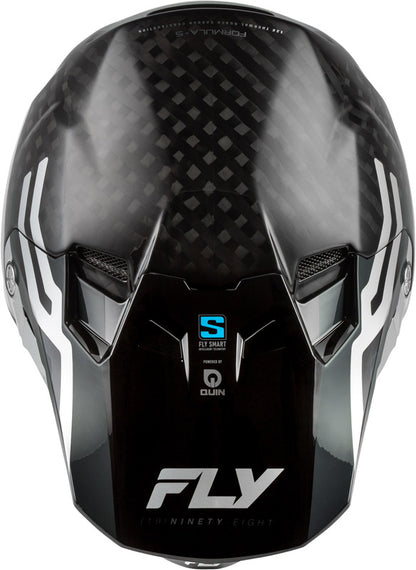 FLY RACING Formula S Carbon Byte Helm - Black Carbon/Grijs/Zilver