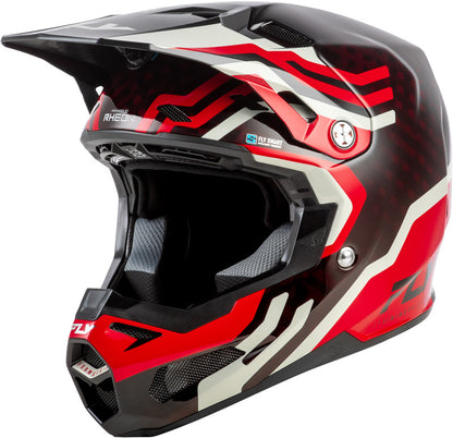 FLY RACING Formula S Carbon Byte Helm - Black Carbon/Grijs/Zilver