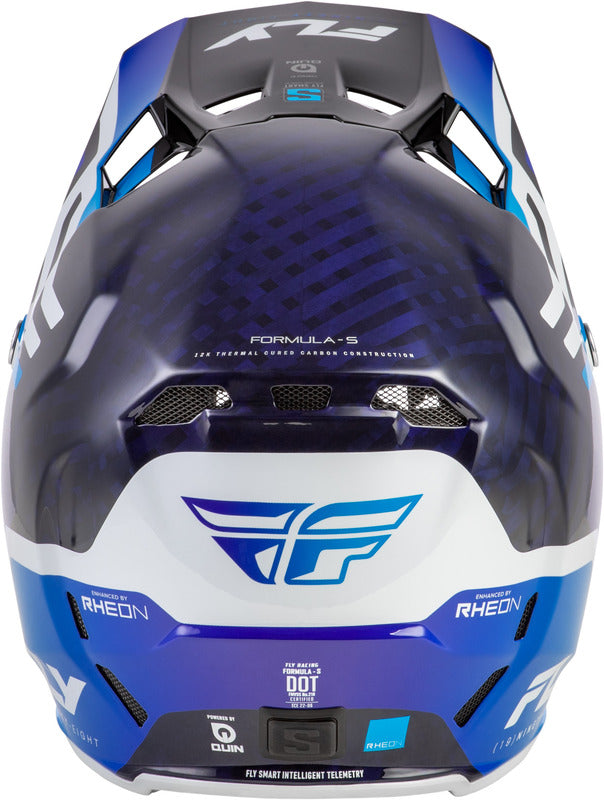 FLY RACING Formula S Carbon Byte Helm - Black Carbon/Grijs/Zilver