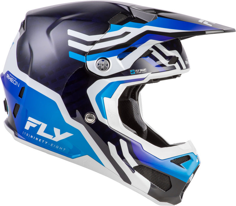 FLY RACING Formula S Carbon Byte Helm - Black Carbon/Grijs/Zilver