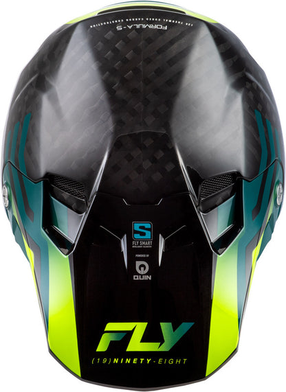 FLY RACING Formula S Carbon Byte Helm - Black Carbon/Grijs/Zilver