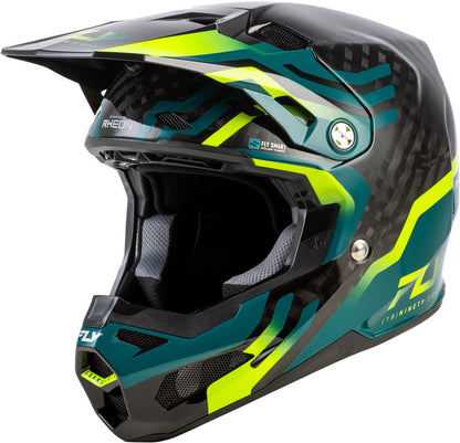 FLY RACING Formula S Carbon Byte Helm - Black Carbon/Grijs/Zilver