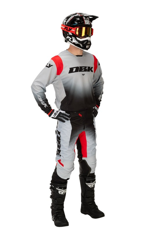FLY RACING Kinetic DBK Broek - Grijs/Zwart/Rood