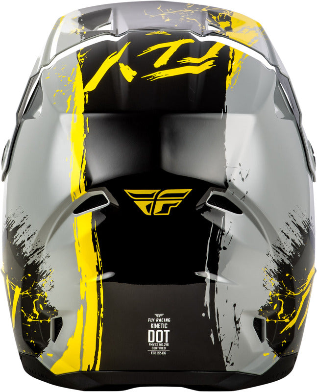 FLY RACING Kinetic Drip Kindermaat helm - Grijs/Zwart/Geel