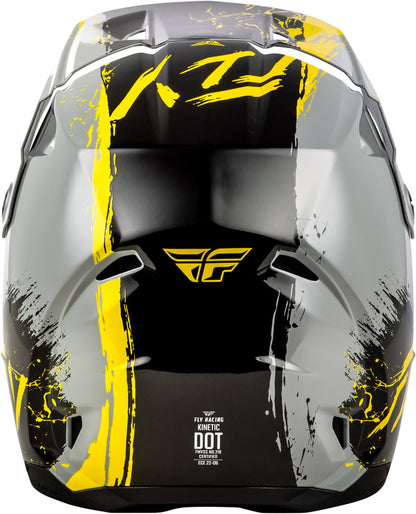 FLY RACING Kinetic Drip Kindermaat helm - Grijs/Zwart/Geel