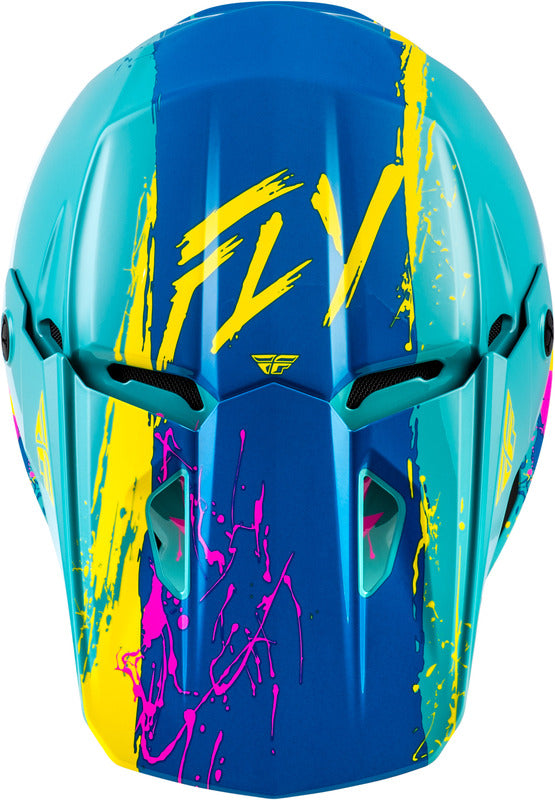 FLY RACING Kinetic Drip Kindermaat helm - Grijs/Zwart/Geel