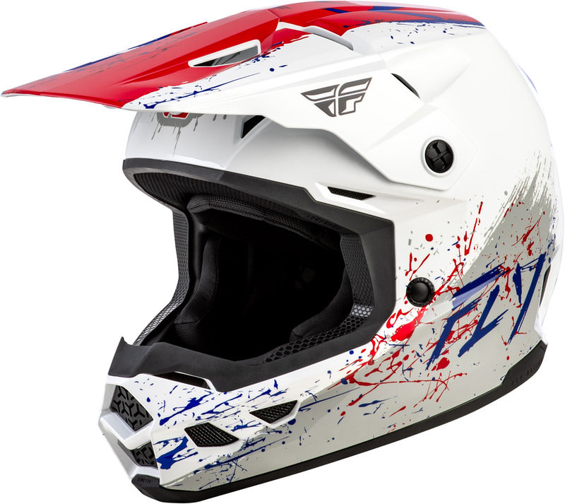 FLY RACING Kinetic Drip Kindermaat helm - Grijs/Zwart/Geel