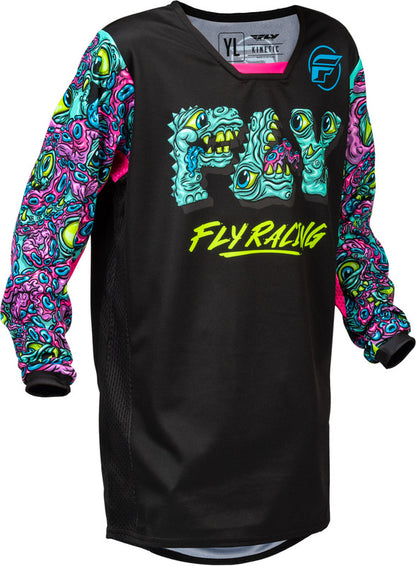 FLY RACING Kinetic Mutant Youth Kindermaat Jersey - Zwart/Multi