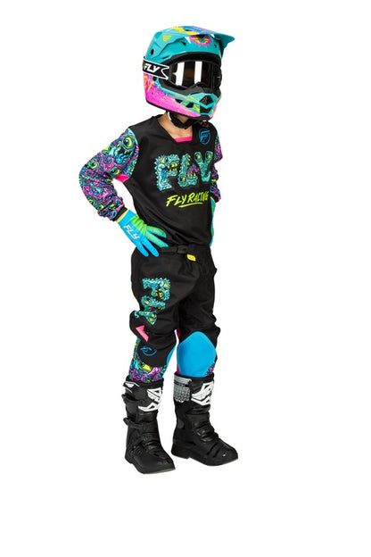 FLY RACING Kinetic Mutant Youth Kindermaat broek - Zwart/multi