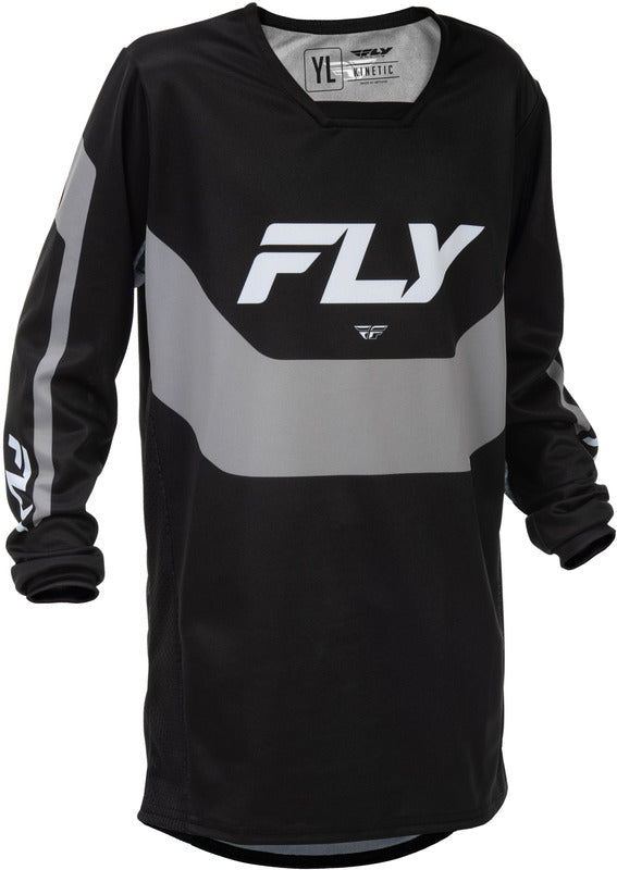 FLY RACING Kinetic Youth Kindermaat Jersey - Zwart/Grijs