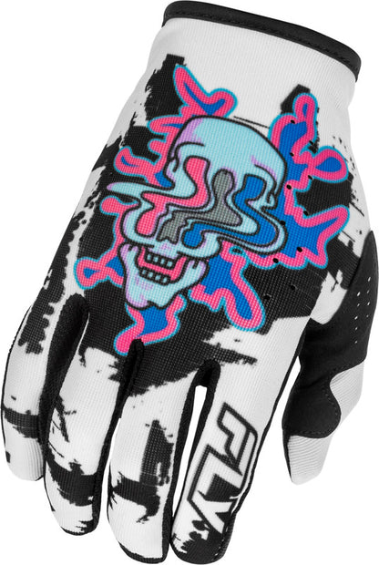 FLY RACING Lite Warp Special Edition Youth Kindermaat handschoenen - Wit/Blauw/Roze