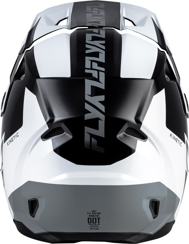 FLY RACING Kinetic Crest Helm - Zwart/Wit/Grijs