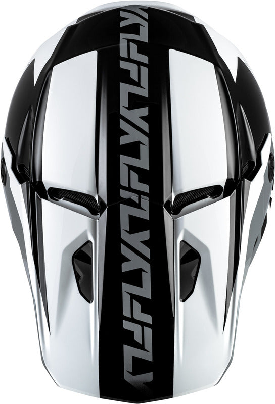 FLY RACING Kinetic Crest Helm - Zwart/Wit/Grijs