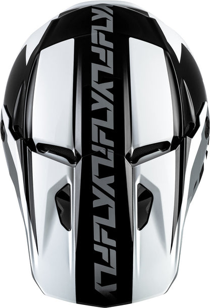 FLY RACING Kinetic Crest Helm - Zwart/Wit/Grijs