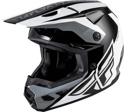 FLY RACING Kinetic Crest Helm - Zwart/Wit/Grijs