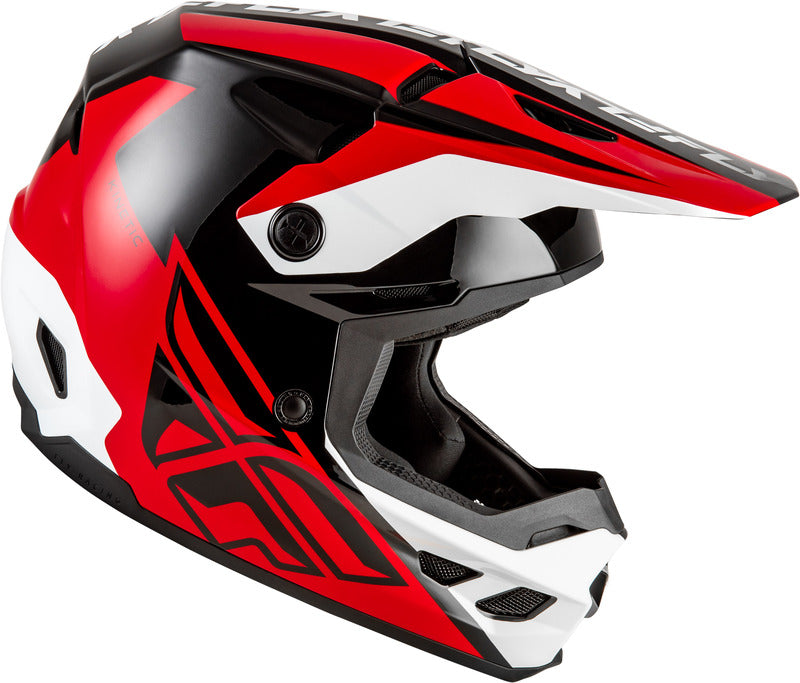 FLY RACING Kinetic Crest Helm - Zwart/Wit/Grijs