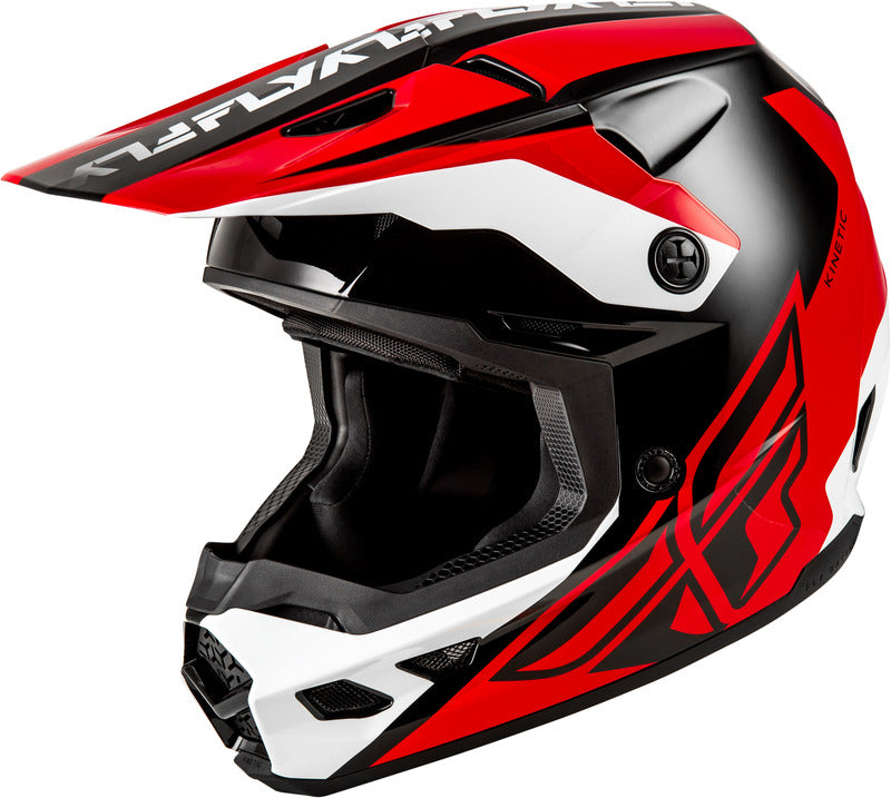 FLY RACING Kinetic Crest Helm - Zwart/Wit/Grijs