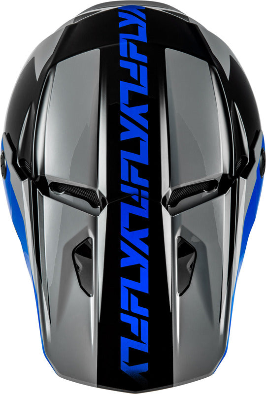 FLY RACING Kinetic Crest Helm - Zwart/Wit/Grijs