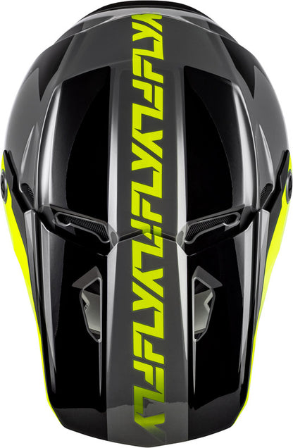 FLY RACING Kinetic Crest Helm - Zwart/Wit/Grijs
