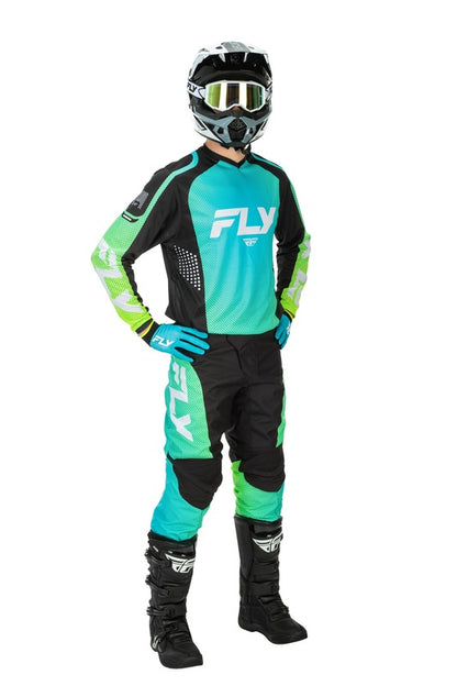 FLY RACING F-16 Youth Kindermaat handschoenen - Zwart/Wit