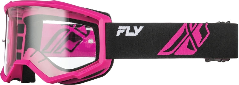 FLY RACING Focus Crossbril Zwart/Wit met heldere Lens