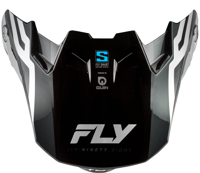 FLY RACING Formula S Carbon Byte Vizier - Black Carbon/Grijs/Zilver
