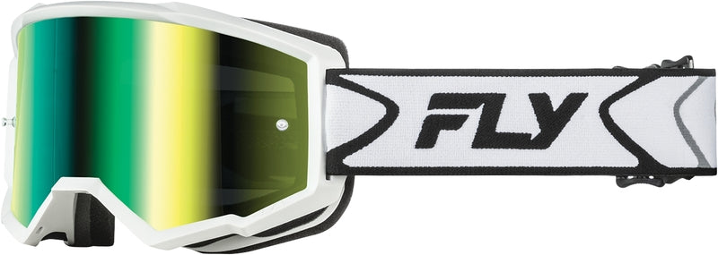 FLY RACING Zone Crossbril - Zwart/Wit met groene Lens