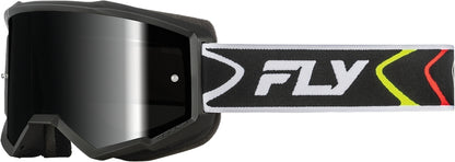 FLY RACING Zone Crossbril - Zwart/Wit met groene Lens