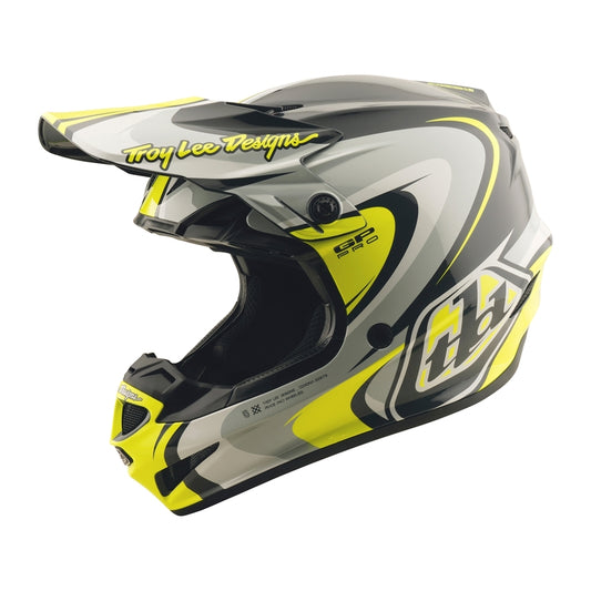 TROY LEE DESIGNS GP Pro Crossover Helm - Grijs/Geel